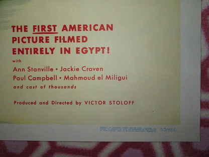 EGYPT BY 3  FOLDED US ONE SHEET POSTER JOSEPH COTTEN ANN STANVILLE 1953