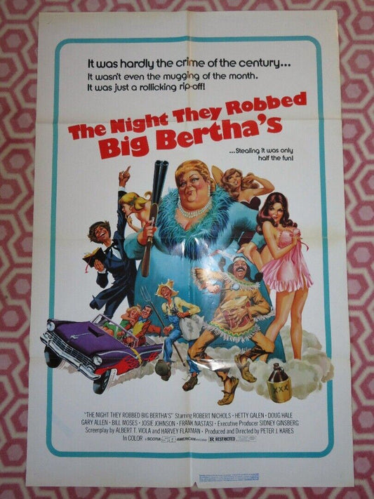 THE NIGHT THEY ROBBED BIG BERTHA'S  FOLDED US ONE SHEET POSTER R NICHOLS 1975