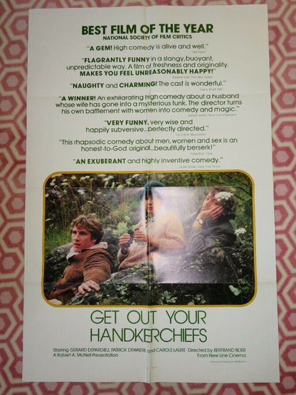 GET OUT YOUR HANDKERCHIEFS  FOLDED US ONE SHEET POSTER GERARD DEPARDIEU 1978