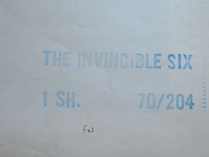 THE INVINCIBLE SIX  FOLDED US ONE SHEET POSTER STUART WHITMAN ELKE SOMMER 1970