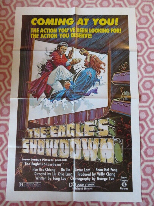 THE EAGLE'S SHOWDOWN KUNG FU FOLDED US ONE SHEET POSTER HSU HSA CHIANG 1985