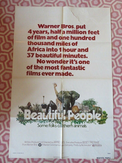 BEAUTIFUL PEOPLE  FOLDED US ONE SHEET POSTER JAMIE UYS 1974