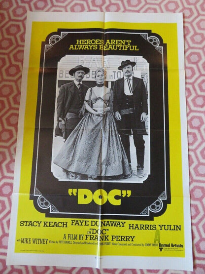 DOC  FOLDED US ONE SHEET POSTER  STACY KEACH FAYE DUNAWAY 1971