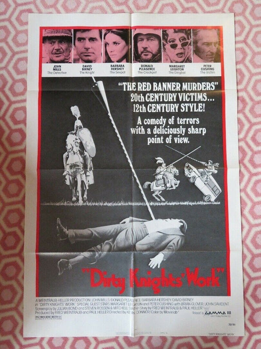 DIRTY KNIGHTS WORK STYLE B FOLDED US ONE SHEET POSTER JOHN MILLS 1976