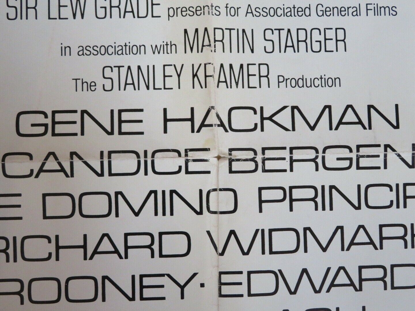 THE DOMINO PRINCIPLE FOLDED US ONE SHEET POSTER CANDICE BERGEN R WIDMARK 1977