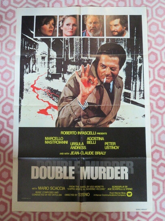 DOUBLE MURDER  FOLDED US ONE SHEET POSTER MARCLLO MASTROIANNI 1978