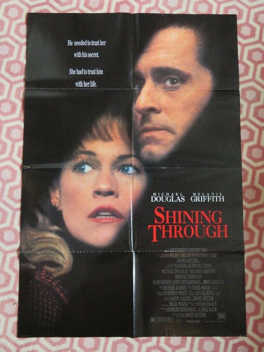 SHINING THROUGH  FOLDED US ONE SHEET POSTER MICHAEL DOUGLAS MELANIE GRIFFITH '91