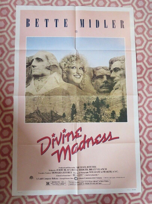 DIVINE MADNESS STYLE A FOLDED US ONE SHEET POSTER  BETTE MIDLER JERRY BLATT 1980