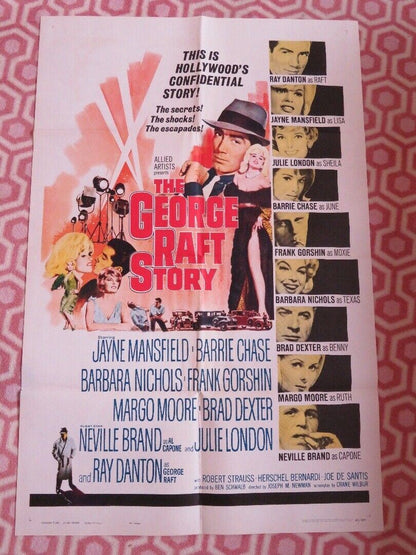 THE GEORGE RAFT STORY  FOLDED US ONE SHEET POSTER JAYNE MANSFIELD B CHASE 1961