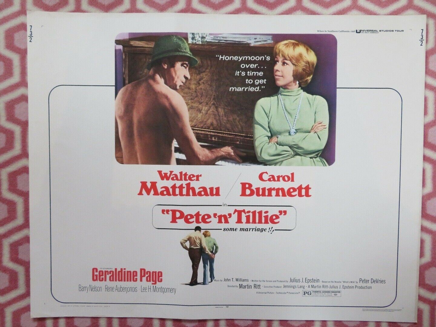 PETE'N'TILLIE US HALF SHEET (22"x 28") POSTER WALTER MATTHAU CAROL BURNETT 1972