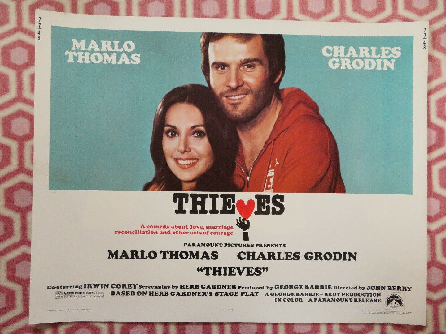 THIEVES  US HALF SHEET (22"x 28") POSTER MARLO THOMAS CHARLES GRODIN 1977