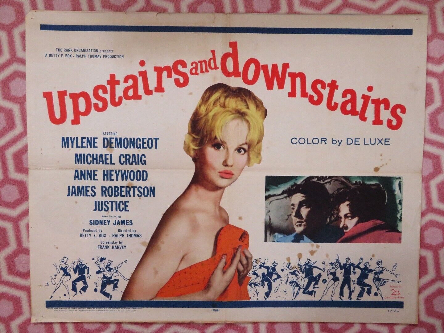 UPSTAIRS AND DOWNSTAIRS US HALF SHEET (22"x 28") POSTER MYLENE DEMONGEOT 1959