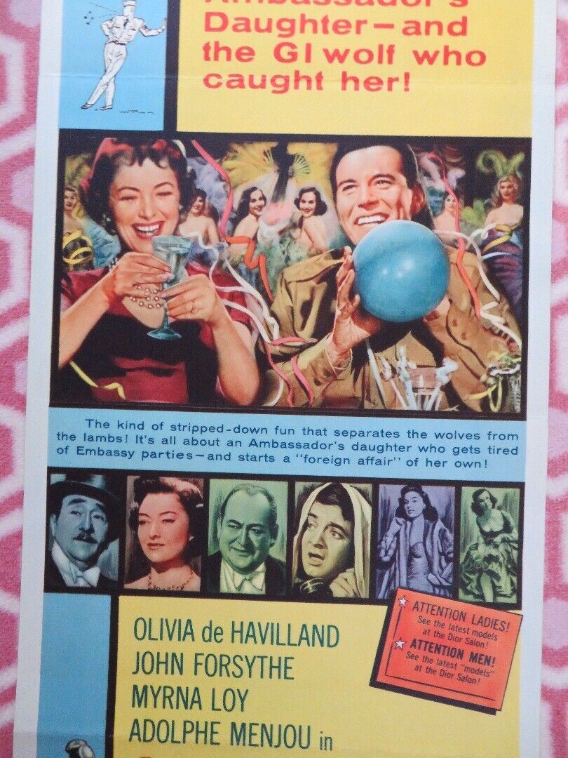 THE AMBASSADOR'S DAUGHTER US INSERT (14"x 36") POSTER OLIVA DE HAVILLAND 1956