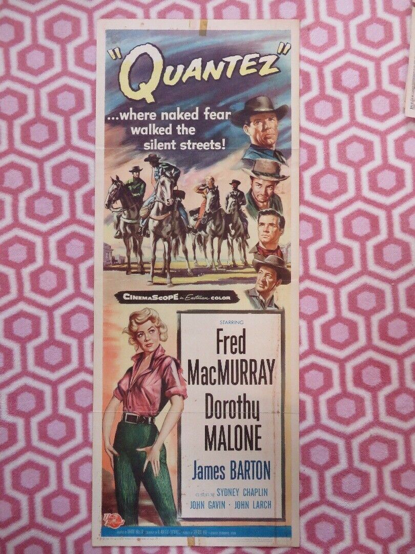 QUANTEZ  US INSERT (14"x 36") POSTER FRED MACMURRAY DOROTHY MALONE 1957