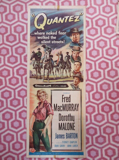 QUANTEZ  US INSERT (14"x 36") POSTER FRED MACMURRAY DOROTHY MALONE 1957