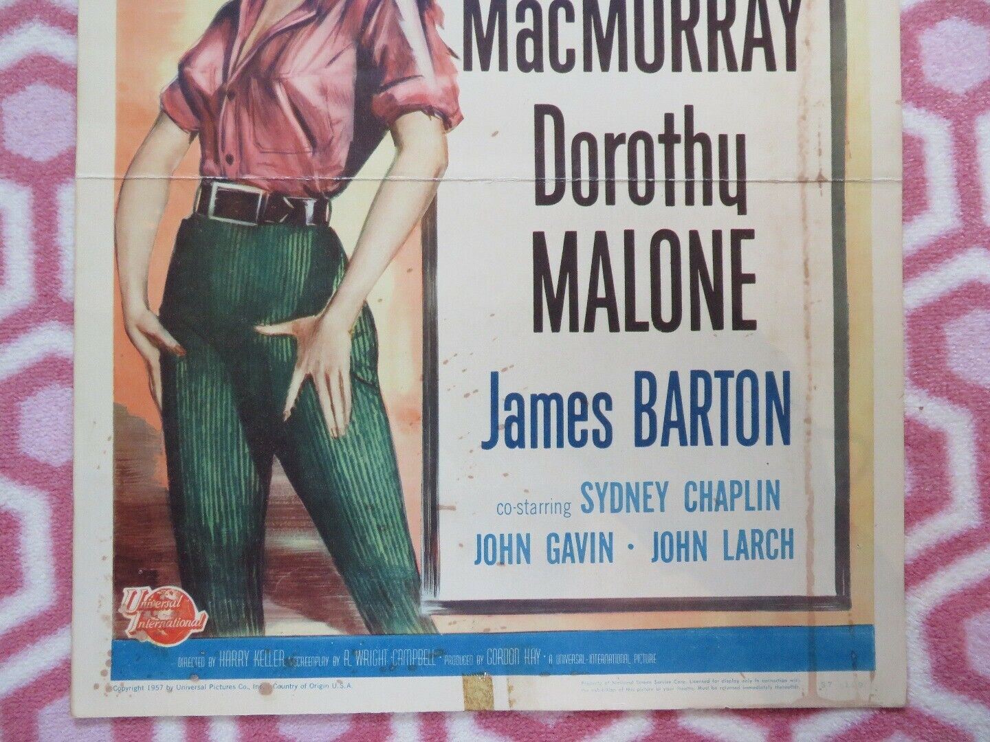 QUANTEZ  US INSERT (14"x 36") POSTER FRED MACMURRAY DOROTHY MALONE 1957