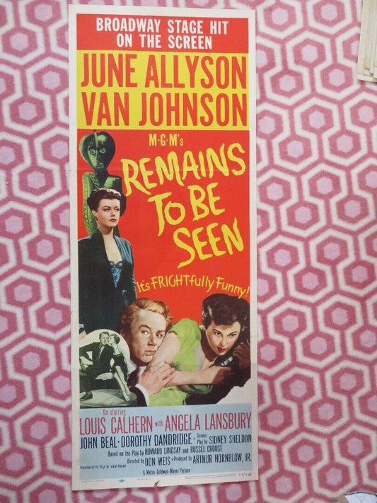 REMAINS TO BE SEEN  US INSERT (14"x 36") POSTER JUNE ALLYSON VAN JOHNSON 1953