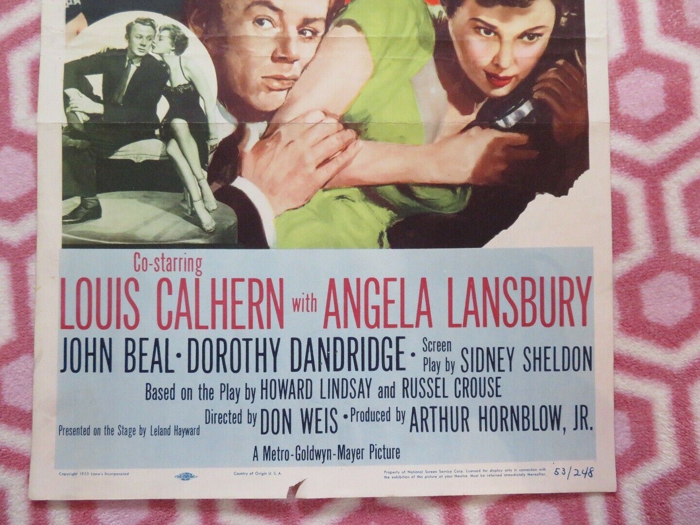 REMAINS TO BE SEEN  US INSERT (14"x 36") POSTER JUNE ALLYSON VAN JOHNSON 1953