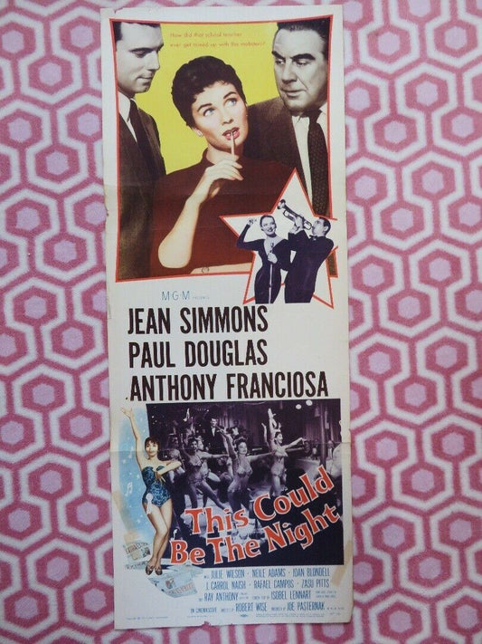 THIS COULD BE THE NIGHT US INSERT (14"x 36") POSTER JEAN SIMMONS P DOUGLAS 1957