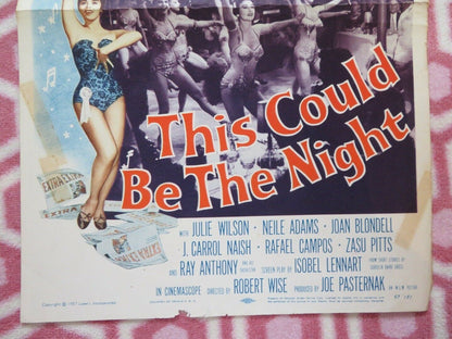 THIS COULD BE THE NIGHT US INSERT (14"x 36") POSTER JEAN SIMMONS P DOUGLAS 1957