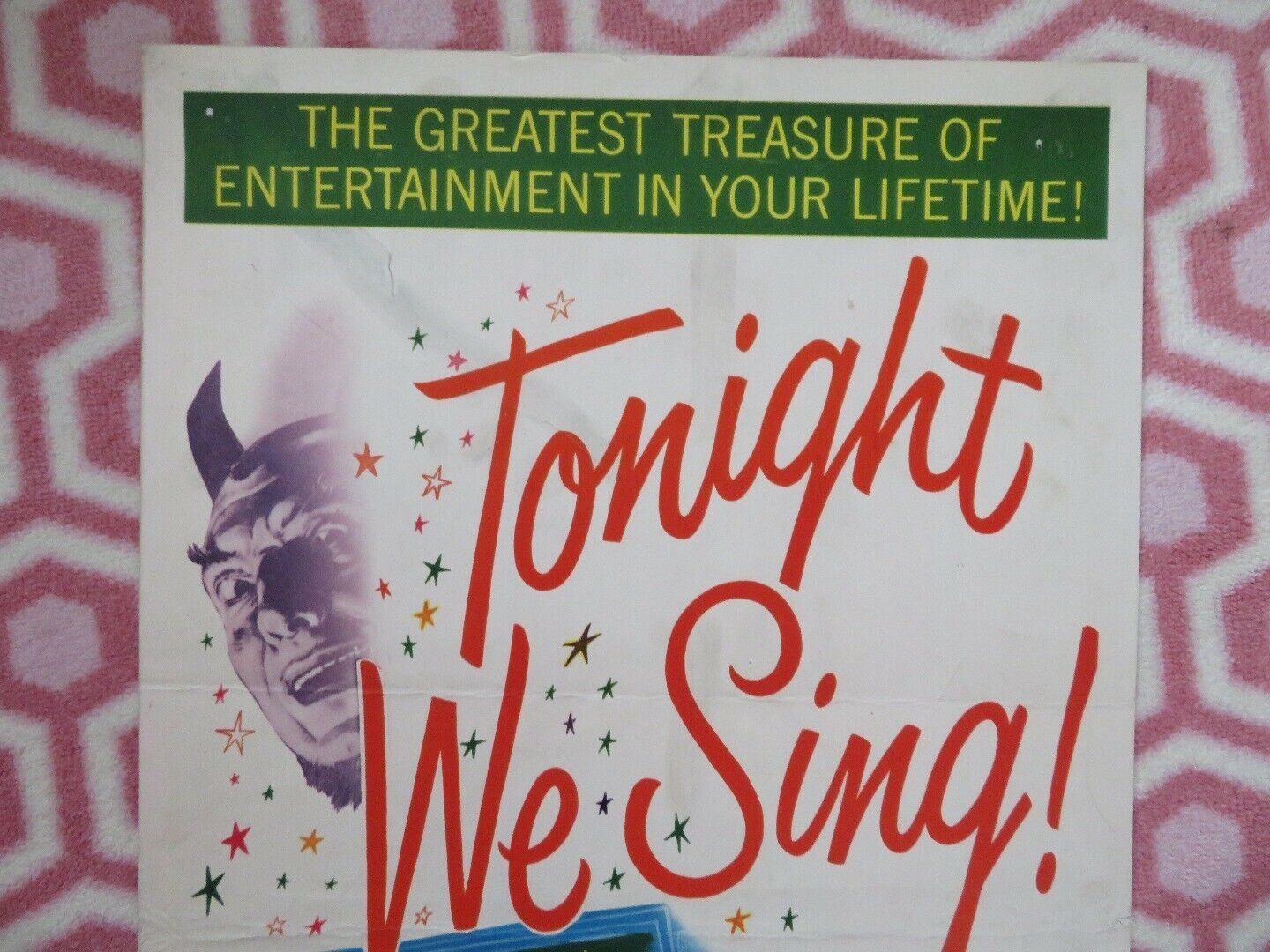 TONIGHT WE SING US INSERT (14"x 36") POSTER EZIO PINZA JAN PEERCE 1956