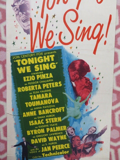 TONIGHT WE SING US INSERT (14"x 36") POSTER EZIO PINZA JAN PEERCE 1956