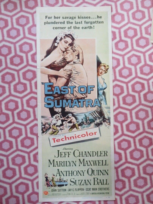 EAST OF SUMATRA  US INSERT (14"x 36") POSTER JEFF CHANDLER MARILYN MAXWELL 1953