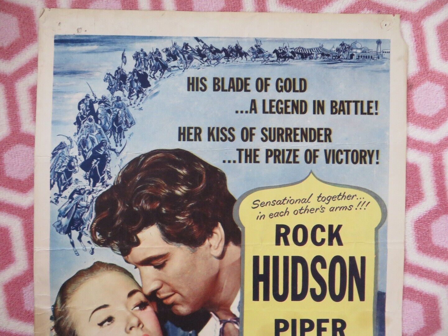 THE GOLDEN BLADE US INSERT (14"x 36") POSTER ROCK HUDSON PIPER LAURIE 1953