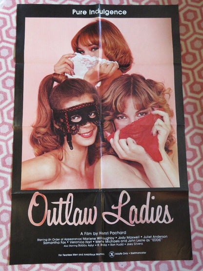 OUTLAW LADIES  FOLDED US ONE SHEET POSTER SAMANTHA FOX VERONICA HART 1981