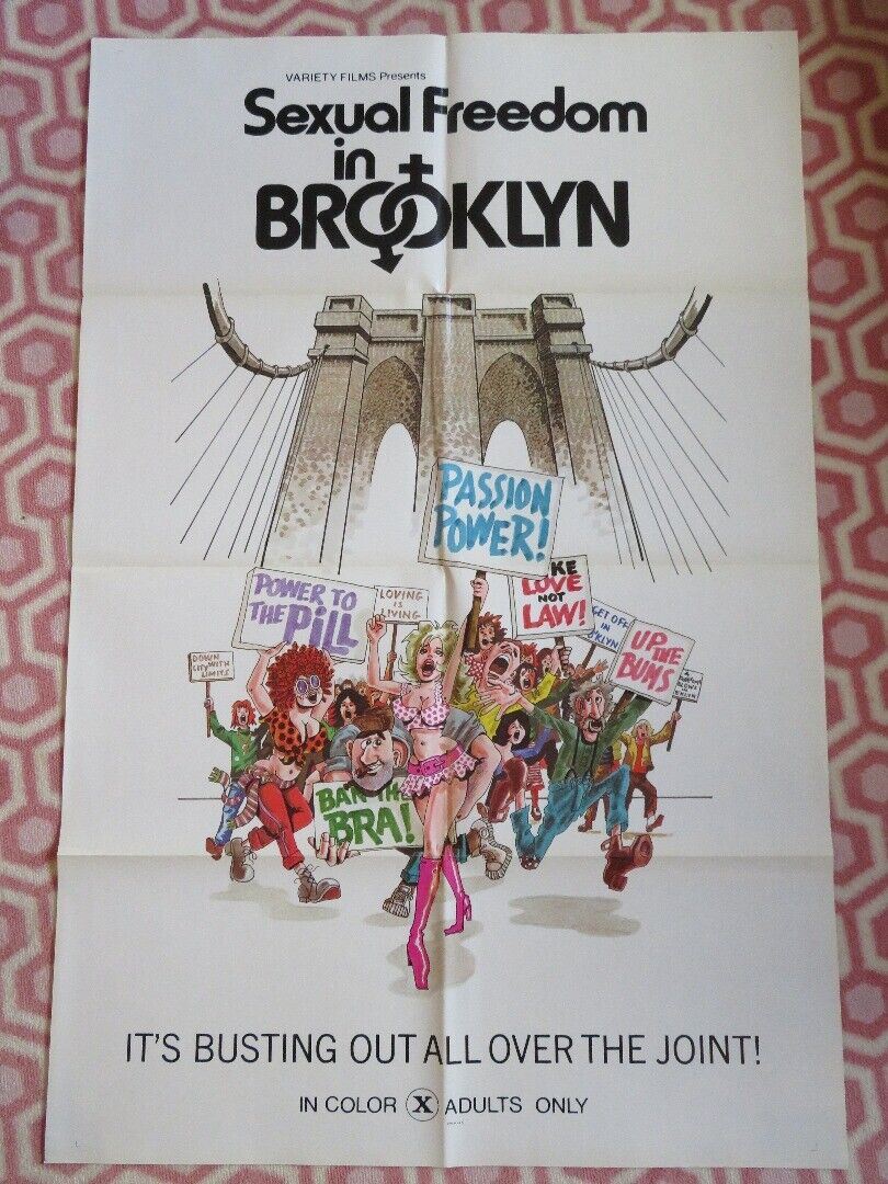 SEXUAL FREEDOM IN BROOKLYN FOLDED US ONE SHEET POSTER HARRY REEMS 1975