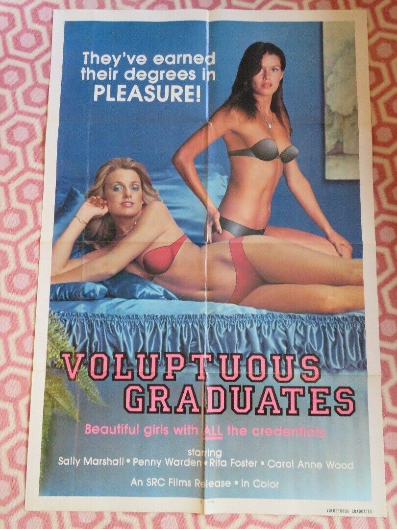 VOLUPTUOUS GRADUATES  FOLDED US ONE SHEET POSTER SALLY MARSHALL PENNY WARDEN '80