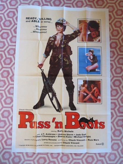 PUSS'N BOOTS FOLDED US ONE SHEET POSTER KELLY NICHOLS JOANNA STORM 1982