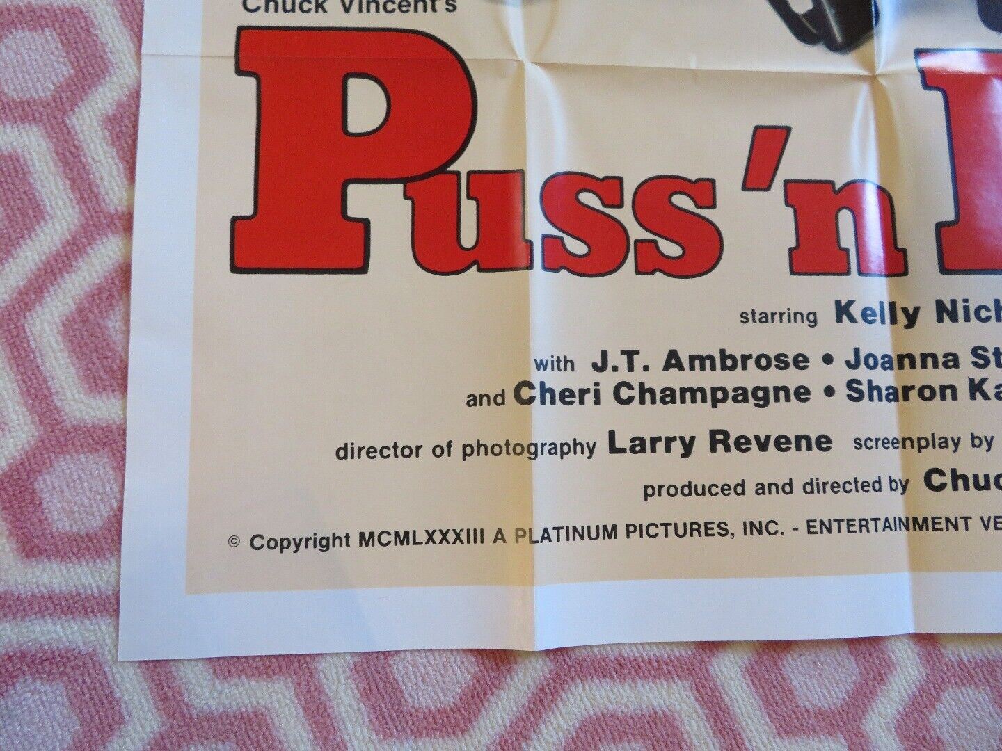 PUSS'N BOOTS FOLDED US ONE SHEET POSTER KELLY NICHOLS JOANNA STORM 1982