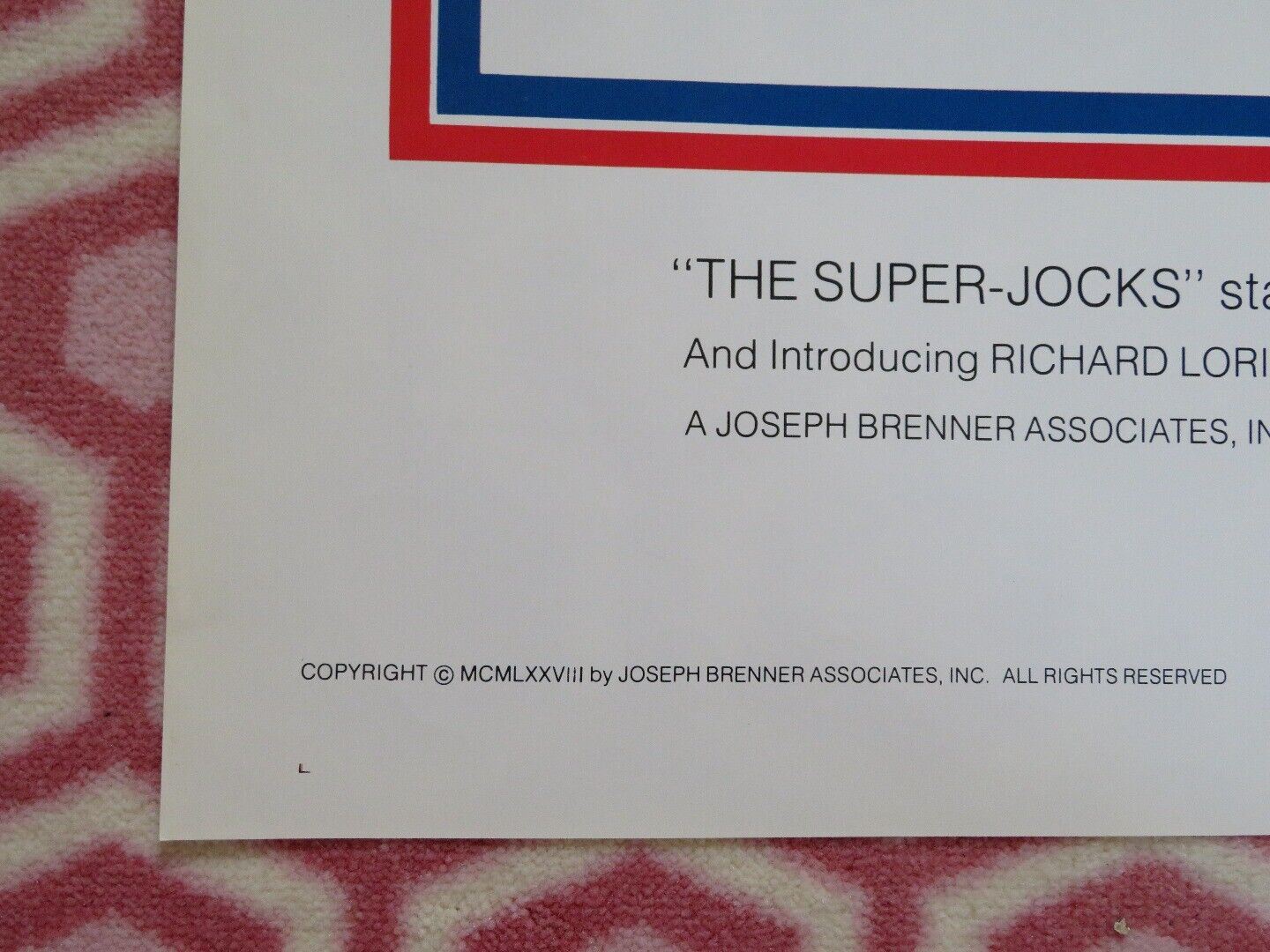 THE SUPER-JOCKS/ My Way FOLDED US ONE SHEET POSTER JOE STEWARDSON 1972