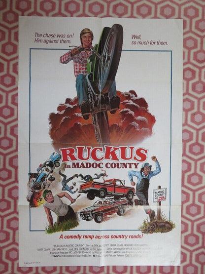 RUCKUS IN MADOC COUNTY FOLDED US ONE SHEET POSTER DIRK BENEDICK LINDA BLAIR '80