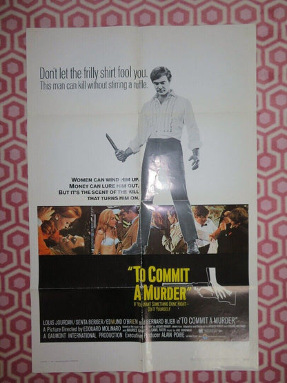 TO COMMIT A MURDER FOLDED US ONE SHEET POSTER LOUIS JOURDAN SENTA BERGER 1969