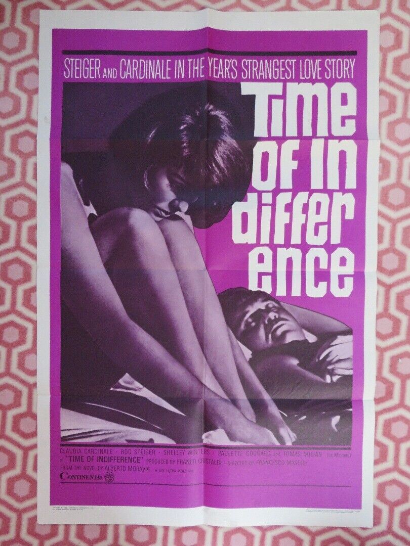 TIME OF INDIFFERENCE FOLDED US ONE SHEET POSTER CLUDIA CARDINAL ROD STEIGER 1965