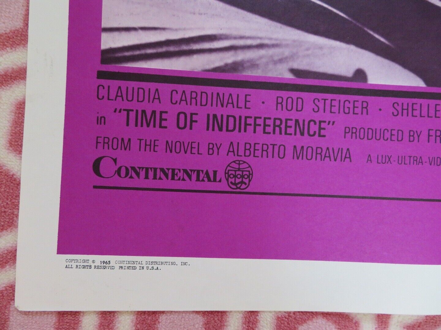 TIME OF INDIFFERENCE FOLDED US ONE SHEET POSTER CLUDIA CARDINAL ROD STEIGER 1965