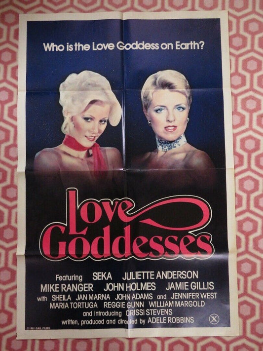 LOVE GODDESSES  FOLDED US ONE SHEET POSTER SEKA MIKE RANGER JOHN HOLMES 1981