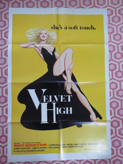 VELVET HIGH  FOLDED US ONE SHEET POSTER MISTY MIDDLETON CAROLYN SAND 1981