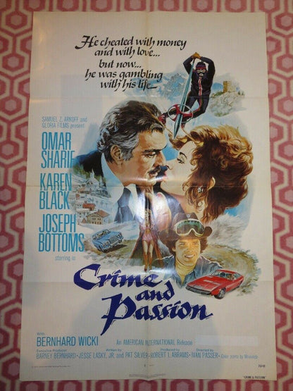 CRIME & PASSION FOLDED US ONE SHEET POSTER OMAR SHARIF KAREN BLACK 1976