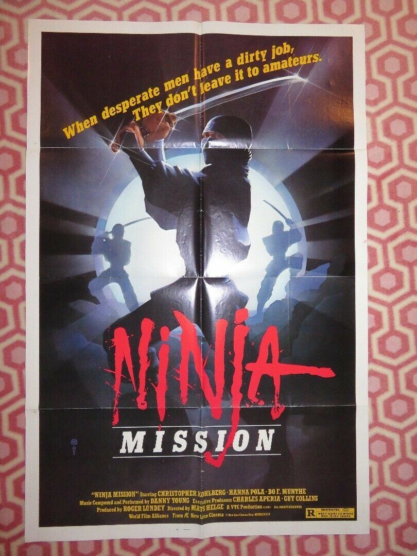 NINJA MISSION  FOLDED US ONE SHEET POSTER CHRISTOPHER KOHLBERG HANNA POLA 1984