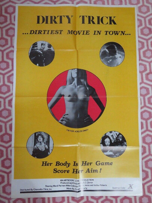 DIRTY TRICK / Deadly Vengeance FOLDED US ONE SHEET POSTER MARDI PERMAN 1981