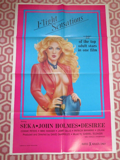 FLIGHT SENSATIONS FOLDED US ONE SHEET POSTER SEKA JOHN HOLMES 1983