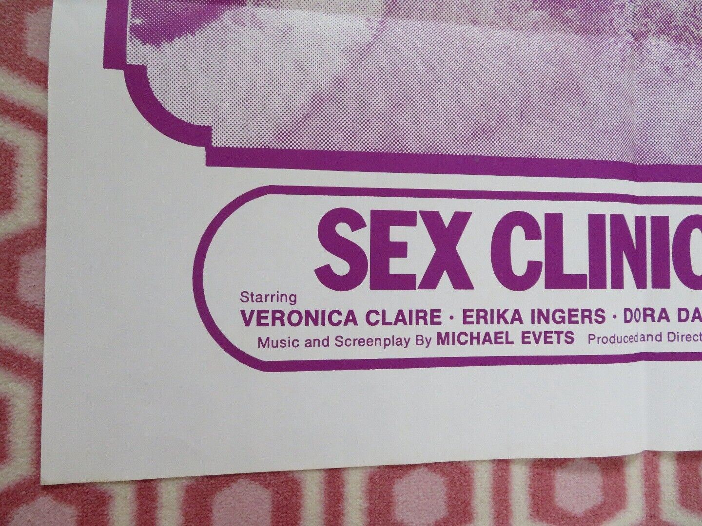 SEX CLINIC GIRLS FOLDED US ONE SHEET POSTER VERONICA CLAIRE ERIKA INGERS 1974