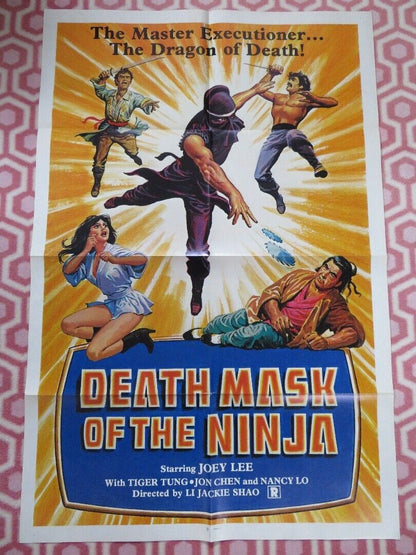 DEATH MASK OF THE NINJA /Shaolin Prince KUNG FU FOLDED US ONE SHEET POSTER '82