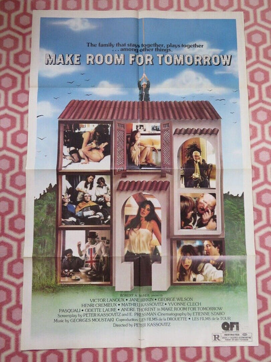 MAKE ROOM FOR TOMORROW  FOLDED US ONE SHEET POSTER VICTOR LANOUX JANE BIRKIN '80