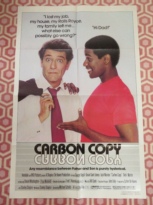 CARBON COPY FOLDED US ONE SHEET POSTER GEORGE SEGAL DENZIL WASHINGTON 1981