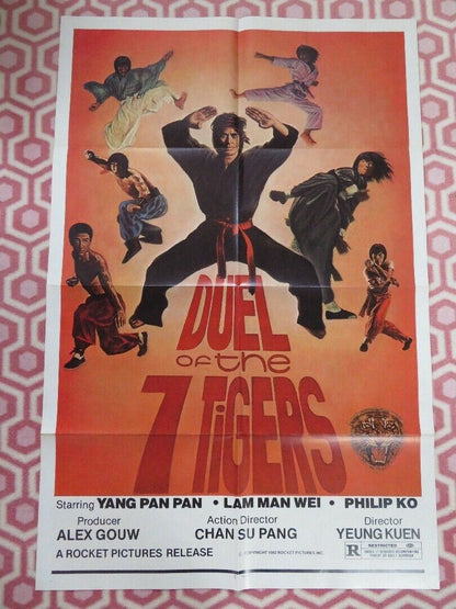 DUEL OF THE 7 TIGERS FOLDED US ONE SHEET POSTER YANG PAN PAN LAM MAN WEI 1982