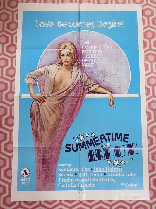 SUMMERTIME BLUE  FOLDED US ONE SHEET POSTER SAMANTHA FOX JOHN HOLMES 1979